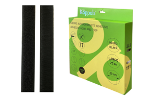 25 m. di velcro nero da 20 mm (Kppels V2001N) (Scatola con apertura a patta) - Product Image 1