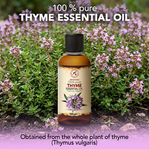 Aromatika Huile Essentielle de Thym 100% Pure et Fraîche 100ml, Aromathérapie Naturelle, Thymus Vulgaris, Huile Composée Distillée à la Vapeur - Product Image 1