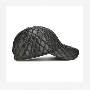 2024 primavera piel de oveja genuina 55-61CM gorra de béisbol ajustable papá sombrero para hombre Casual estilo callejero negro Gorras para papá - Product Image 6