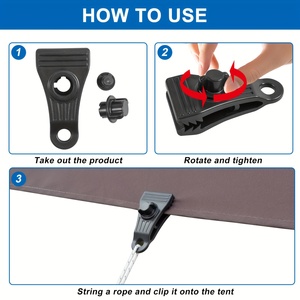Clips <span class=keywords><strong>de</strong></span> <span class=keywords><strong>fixation</strong></span> coupe-vent <span class=keywords><strong>pour</strong></span> auvent <span class=keywords><strong>de</strong></span> camping extérieur, vis à écrou, crochets et pinces <span class=keywords><strong>pour</strong></span> bâche <span class=keywords><strong>de</strong></span> caravane, véhicule, piscine, bateau - Product Image 5