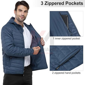 Veste matelassée à capuche personnalisée pour hommes manteau léger isolé haute technologie conservation de la chaleur vente en gros OEM approvisionnement direct de l'usine - Product Image 3