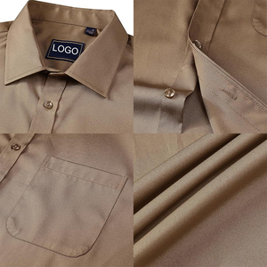 Camisa de vestir de negocios para hombre de alta calidad 100% algodón de secado rápido ecológico transpirable logotipo personalizado al por mayor - Product Image 3