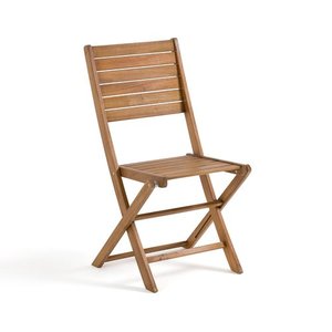 Madona Without Arm <b>Folding</b> <b>Garden</b> <b>Chair</b> with Teak Solid <b>Wooden</b> Material and Natural Finish for Indoor Outdoor Use - Product Image 1