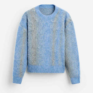 Pull en mohair pour homme à col rond de qualité supérieure avec option de logo personnalisé sur le devant, design à épaules tombantes, tricot de haute qualité - Product Image 4