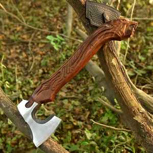 Hachas Tomahawk Pequeñas, Hacha Multiherramienta para Camping, Hachas Vikingas Hechas a Mano, Hachas Vikingas de Acero al Carbono de Grado Industrial, Rose - Product Image 2
