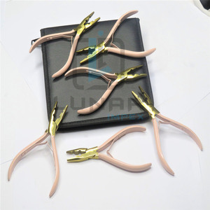 Wholesale Direct Factory Price Two Hole Hot <b>Pink</b> With Gold Plasma Hair Extension Pliers Kit <b>Set</b> With Logo Engraving Ability - Product Image 4