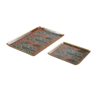 Plateau de service en métal de finition émaillée au design élégant de style unique pour hôtels restaurants maison cuisine autres événements à bas prix - Product Image 1