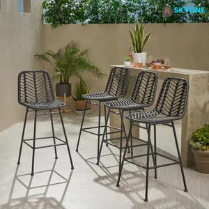 Skyline Wholesale Garden Furniture Patio Chair Luxury Aluminum Frame Kitchen Bar Stool High Chairs