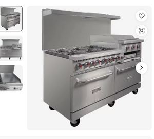 Estufa de Gas de Alta Calidad Mo-Tak MR10-RGB24-N-C-S de 60 Pulgadas con 6 Quemadores, Plancha/Asador y (2) Hornos Estándar - Product Image 1