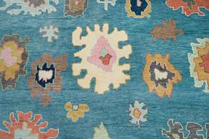 พรมโอชาคแบบวินเทจ ผลิตใหม่ ทอมือ ขนาดสั่งทำได้ ทนทานสูง สีอ่อนนุ่ม ด้านหลังทำจากขนสัตว์และยางลาเท็กซ์ สำหรับปูพื้นบ้าน - Product Image 2