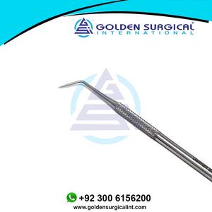 Micro-sonde incurvée à 45 degrés à pointe fine #6, acier inoxydable 5.5 "(14cm) ensemble d'instruments chirurgicaux dentaires à une extrémité - Product Image 5