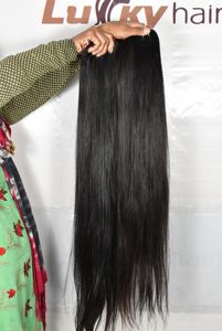 100% extensions de cheveux humains raides du temple indien du sud bruts vierges faisceaux de couleur noire non transformés et fabriqués - Product Image 5