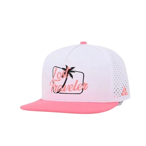 Casquettes de golf de performance fabriquées par un professionnel, perforations laser pour la ventilation, casquette 5 panneaux bicolore, logo brodé 2D 3D personnalisé - Product Image 2