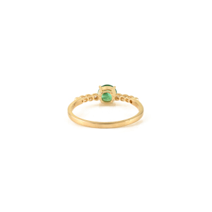 High Quality Round Brilliant Cut Emerald & Diamond Engagement Ring Most Selling Products K14 Yellow Gold Handmade Jewelry - Product Image 6