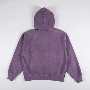 Nouveaux hommes à la mode grande taille sweats à capuche délavés à l'acide 100% coton solide hiver décontracté respirant écologique doublé - Product Image 6