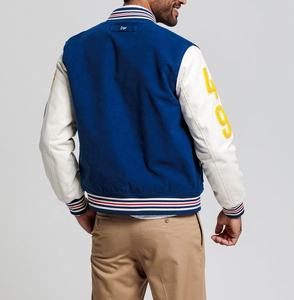 2023 OEM grande taille hiver laine collège veste universitaire pour hommes col montant avec manches en cuir plaine Letterman Baseball Design - Product Image 3