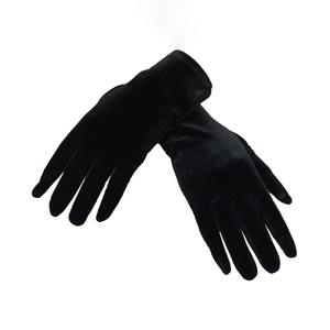 Gants courts noirs simples pour mariage, en velours douillet, pour les mains, les poignets et les doigts, pour les mariées et les demoiselles d'honneur - Product Image 5