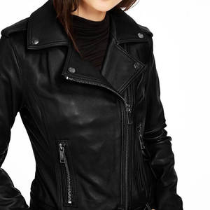 Chaqueta Corta de Cuero Genuino para Mujer, Diseño Minimalista, Cierre Oculto, Impermeable, Reversible, Estilo Casual para Otoño - Product Image 5