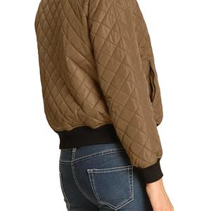 Women's Breathable Printed <b>Short</b> Quilted <b>Jacket</b> Autumn Winter Crew Neck <b>Short</b> <b>Sleeve</b> Outerwear Raw Canvas - Product Image 6
