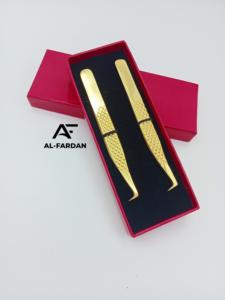 Pince à cils ton or 24K 90 degrés mince botte 8mm pointe pointue solide en acier inoxydable diamant poignée botte cils pince à épiler - Product Image 5