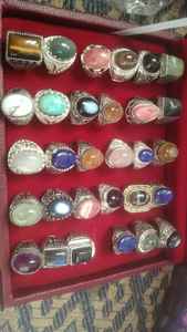 Bague en pierre précieuse de grande taille en argent sterling et également disponible en laiton fabriqué en taille 10 idéal pour les bijoux de mode. - Product Image 4