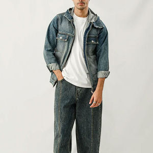 Chaquetas Vaqueras Personalizadas al por Mayor con Logotipo, Chaqueta Vaquera de Algodón Estilo Urbano Ajustable, Nueva Llegada, Chaqueta Vaquera Elegante para Hombre - Product Image 2