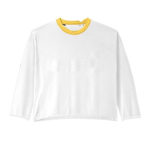 Mens premium cotton polyester GSM long sleeve shirt panel design screen print <b>logo</b> 100% cotton T-shirt for men loose fit printed - Product Image 6