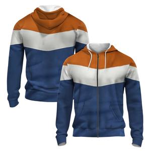 Sudadera con capucha con cremallera personalizada en 3D para hombre, sudadera de algodón de gran tamaño con hombros caídos y logotipo personalizado - Product Image 3