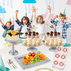 Strengthen Dessert Displays Metal <b>Cake</b> <b>Stand</b> <b>Set</b> Made to Support Baked Items at Group Functions & Creating Stable Center Points - Product Image 3