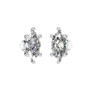 Elegant 925 Sterling Silver Moissanite Marquise Cut Women's <b>Stud</b> <b>Earring</b> <b>Fine</b> Jewelry Design Crafted Sparkling Party - Product Image 3
