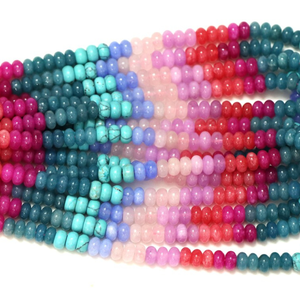 Perles de quartz multicolores en forme de rondelle : perles de pierres précieuses lisses AAA, 7-8 mm - Product Image 2