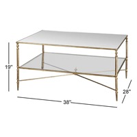 Mesa de Centro de Lujo Moderna y Ecológica con Tapa de Vidrio y Metal Forjado a Mano para Sala de Estar, Muebles para el Hogar M.R. ARTESANÍAS MR-1103