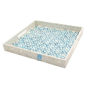 Bandeja de servicio de nácar hecha a mano natural de tendencia caliente Superior con diseño elegante para decoración del hogar y decoración de fiestas - Product Image 1