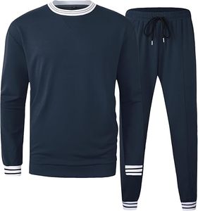 Men's <b>Winter</b> Solid Two-Piece Sportswear Long-Sleeved Pullover Sweatpants Jogger Sets Regular Fit Sweatshirt Sweatpants Set - Product Image 4