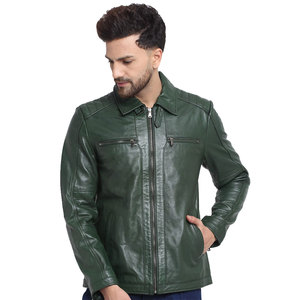 Men's High Street Style <b>Winter</b> <b>Leather</b> <b>Jacket</b> Stand Collar Zipper Closure Front Plain Dyed OEM Service Windproof Eco-Friendly - Product Image 4