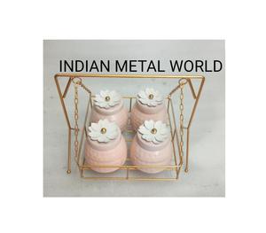 Set of 4 <b>dry</b> fruits jar with metal jar fantastic design great quality <b>dry</b> fruits <b>container</b> for tableware <b>dry</b> fruits jar - Product Image 1