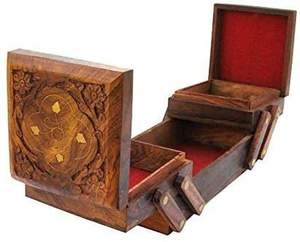 Antique-Style Wood Organizing <b>Gift</b> <b>Box</b> <b>for</b> Crafts Jewellery Cosmetics <b>for</b> <b>Christmas</b> Decoration Polished Technique - Product Image 6