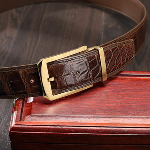 Cinturón de Hombre de Alta Calidad con Hebilla de Pin, Cinturones de Cuero Genuino de Cocodrilo para Hombre - Product Image 6