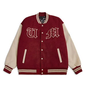 Chaqueta de béisbol de tela polar de poliéster a precio de fábrica para hombre, chaqueta con logotipo personalizable, chaqueta de béisbol Vintage juvenil para hombre - Product Image 5