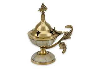 เตาโลหะทองเหลืองสำหรับแขวนเครื่องหอมธูปหอมขัดเงากลิ่นหอมที่จับ bakhoor - Product Image 3