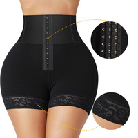 Pantalones Moldeadores de Cintura Alta con Cierre en la Entrepierna y Tres Hileras de Ganchos para Control de Abdomen, Moldeadores BBL con Relleno en Cadera y Glúteos