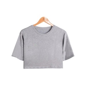 Wholesale Women OEM Custom Blank Plain Top Quality <b>Cropped</b> Graphic Logo <b>Fitted</b> Cotton women crop top <b>t</b>-<b>shirt</b> - Product Image 2