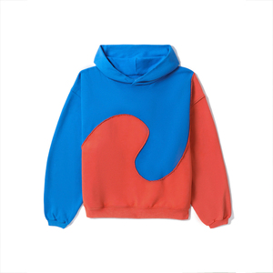 Parche de contraste de bloque de <span class=keywords><strong>Color</strong></span> personalizado de fábrica trabajo Sudadera con capucha de peso pesado de algodón polar de alta calidad 600 Gsm 2026 - Product Image 5