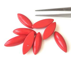 High Quality Handmade Synthetic <b>Coral</b> Gemstone 2x4mm-15x30mm Marquise Cabochon Flat Back Loose Red <b>Jewelry</b> at Wholesale Price - Product Image 2