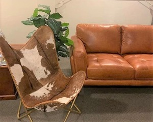 Chaise de détente papillon en cuir de vachette BKF fabriquée à la main housse en cuir de vachette indien Original Hide pour l'extérieur ou la chambre à coucher - Product Image 1