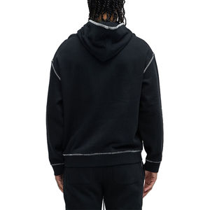 Sweat à capuche surdimensionné en molleton de haute qualité avec broderie personnalisée et glands décoratifs, noir, poche kangourou vintage, sweat à capuche pour homme - Product Image 3