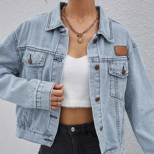2024 mejor precio OEM mujeres diseño personalizado Color Denim 100% algodón Jean chaquetas para mujeres de buena calidad Pakistán directo de fábrica - Product Image 1