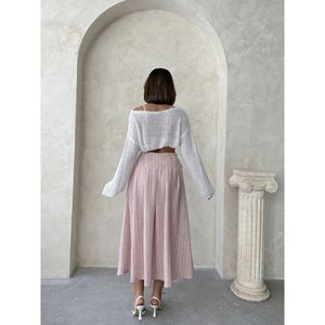 Falda de Lino a Rayas para Mujer - Product Image 1