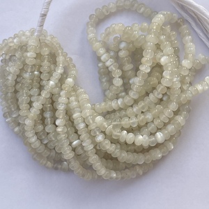 6 มม.8 มม.10 มม.สีขาวธรรมชาติMoonstoneหินเรียบRondelleลูกปัดขายส่งราคาSemi Preciousอัญมณีเครื่องประดับทํา - Product Image 1
