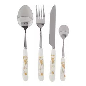 Poignée décorative mariage Restaurant argenterie cuillère fourchette couteau ensemble de couverts en acier inoxydable argent ensemble de couverts pour vaisselle - Product Image 1